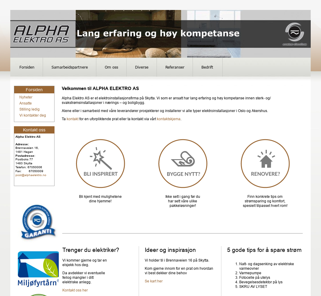 alphaelektro.no presentation